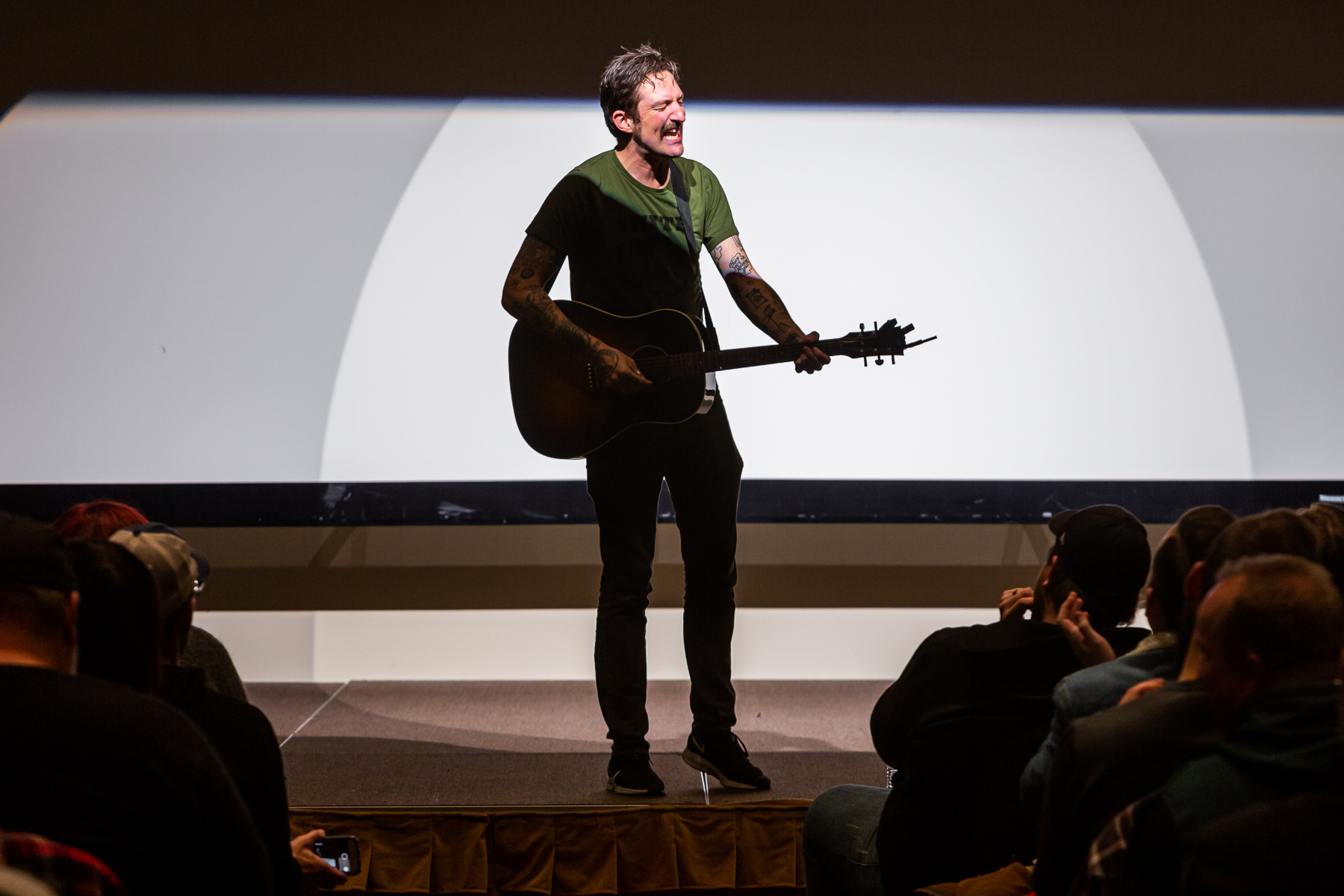 Frank Turner, musician, flew in from London to perform an acoustic set for the participants. (DePaul University/Randall Spriggs)